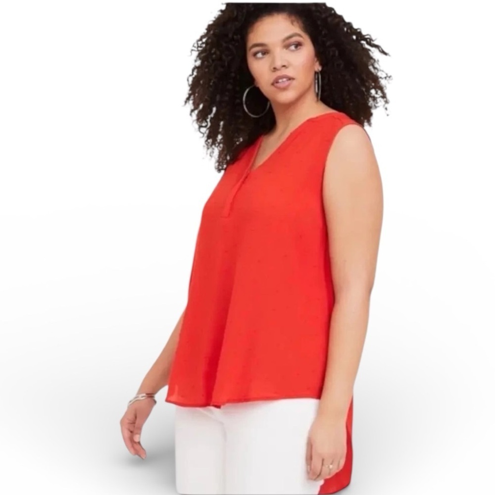 Torrid Harper Red Swiss Dot Sleeveless Top